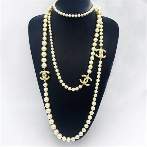 chanel necklace cheap|chanel pearl necklace price list.